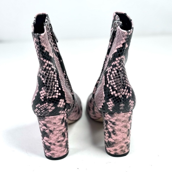 Marc Fisher Lulani 2 ankle booties pink black snakeskin pointy toe zip 6.5 - Picture 3 of 9